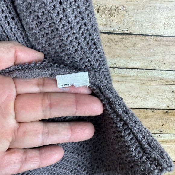 James Perse Tan Open Knit Cotton Linen Blend Waterfall Cardigan Size 2 - Picture 3 of 5